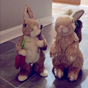 Two Standing Sisal Easter Bunnies